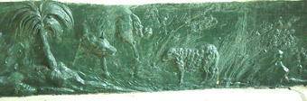 bas-relief : le loup et l'agneau