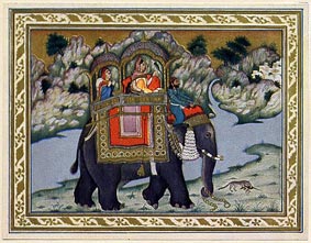 Le rat et l'éléphant : miniature indienne