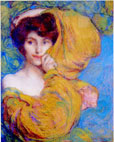 Jeune femme  l'charpe jaune
