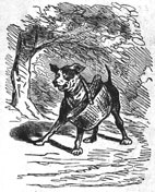 Le chien qui porte à son cou le dîné de son maître