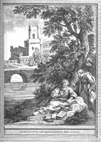 Démocrite et les Abdéritains, illustration Oudry