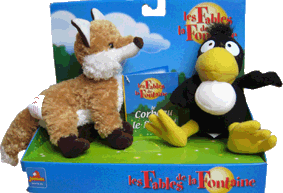 peluche corbeau renard